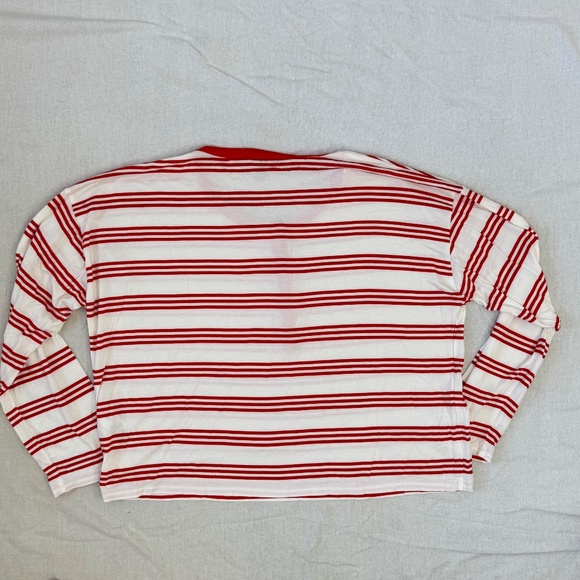 J.Crew Womens ECO Dreamiest LS Henley 2pc. Strip Pajama Set Top Pants Sz. Large - Picture 9 of 15